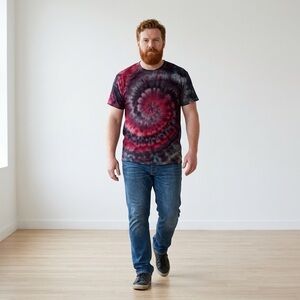 NWT Handmade Ice Dyed Spiral T-shirt